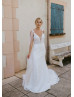 Ivory Full Lace Romantic Wedding Dress With Shoulder Wings